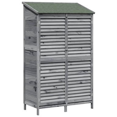 Tuinschuur met dak Grijs 106 x 56 x 176,5 cm Massief Vurenhout