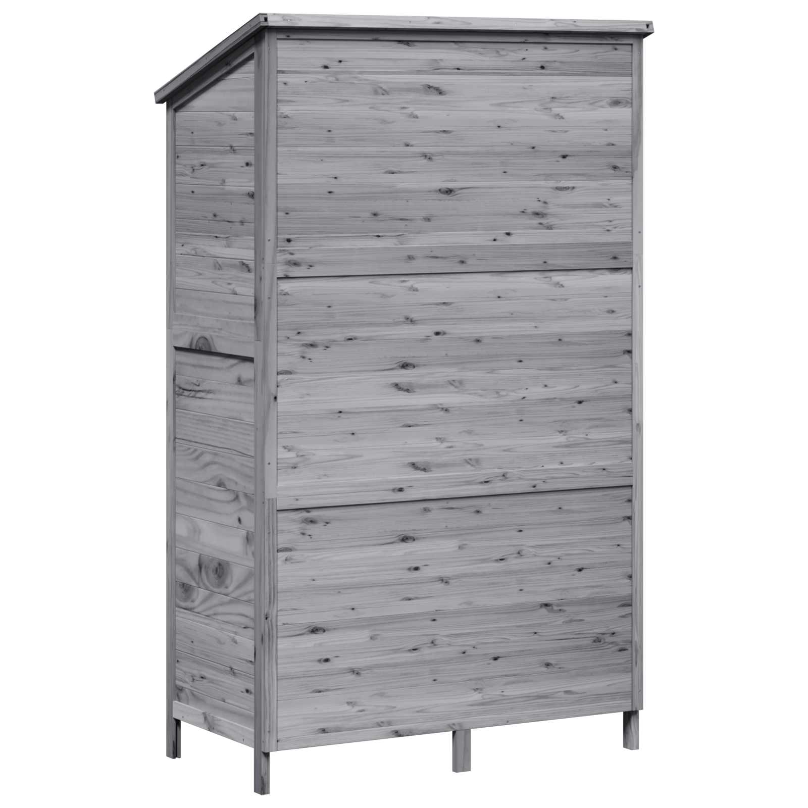 Tuinschuur met dak Grijs 106 x 56 x 176,5 cm Massief Vurenhout