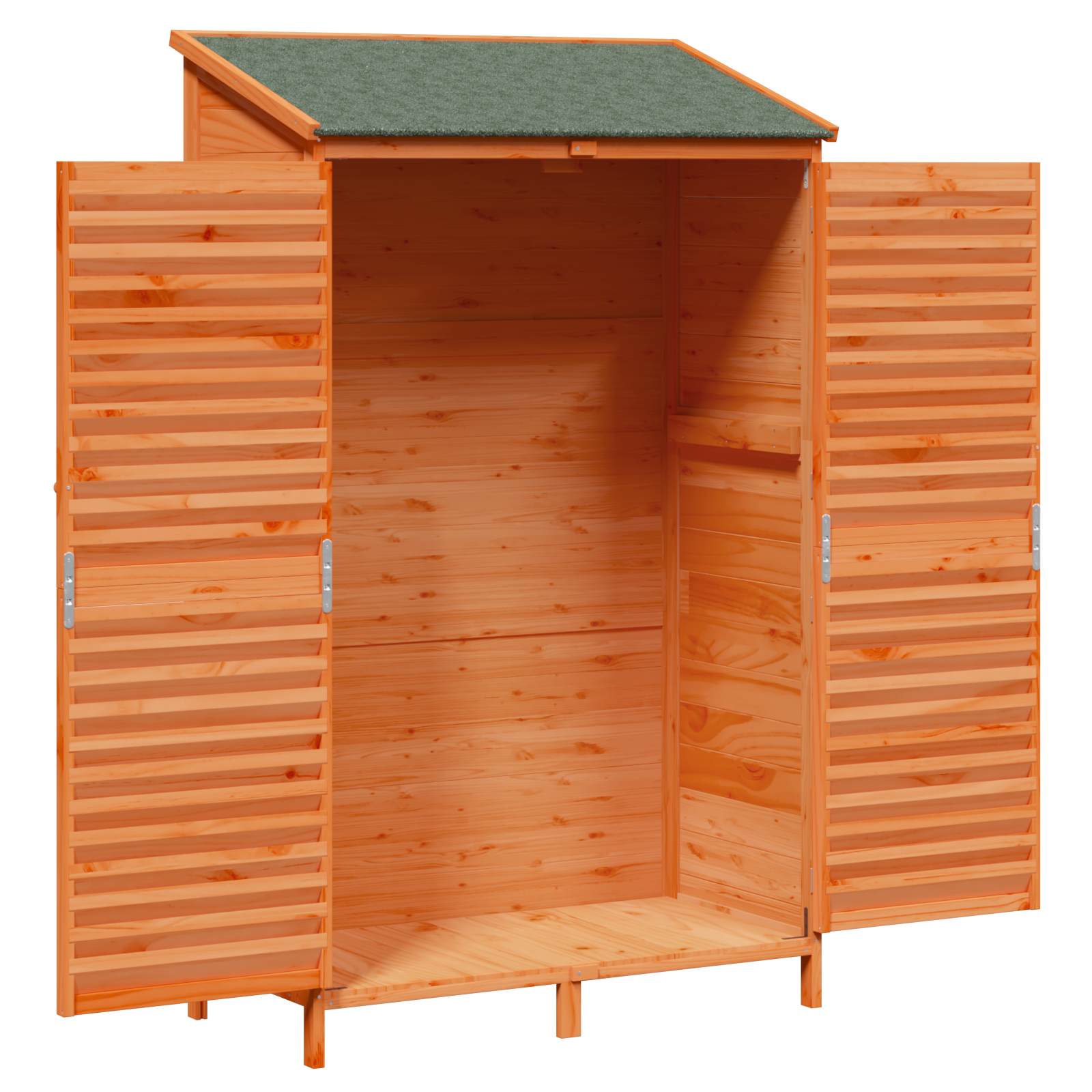 Tuinschuur met dak Bruin 106 x 56 x 176,5 cm Massief Vurenhout