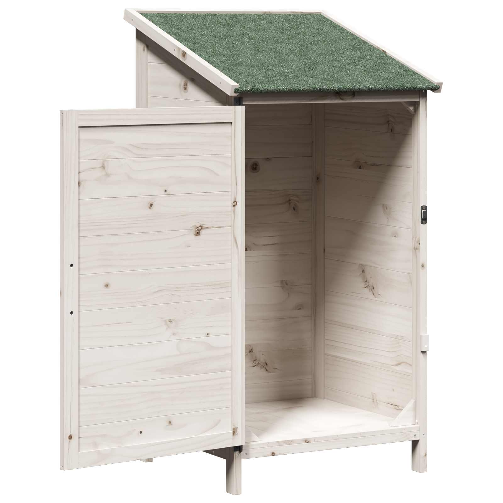 Tuinschuur met dak Wit 59,5 x 56 x 113,5 cm Massief Vurenhout