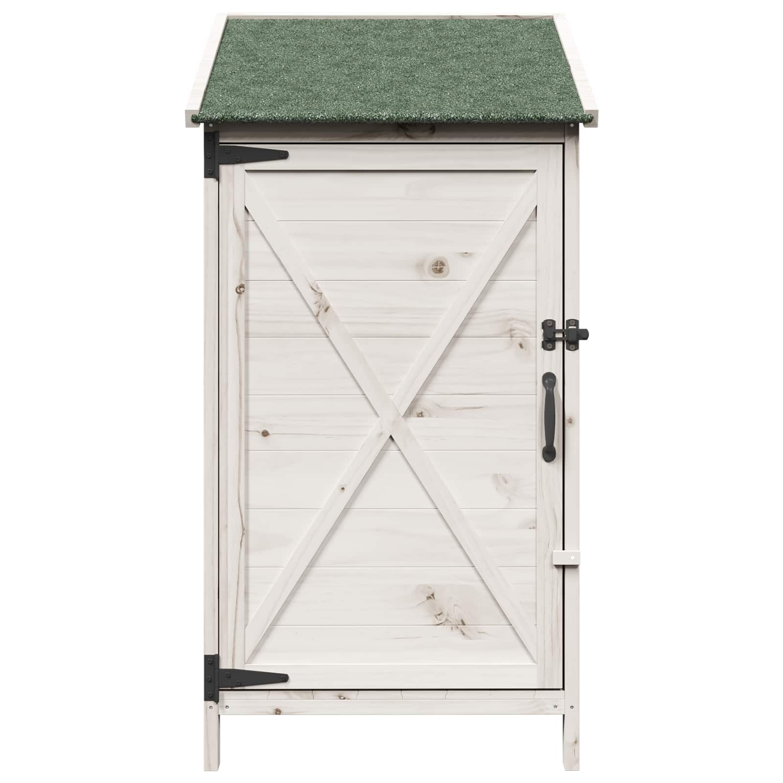 Tuinschuur met dak Wit 59,5 x 56 x 113,5 cm Massief Vurenhout