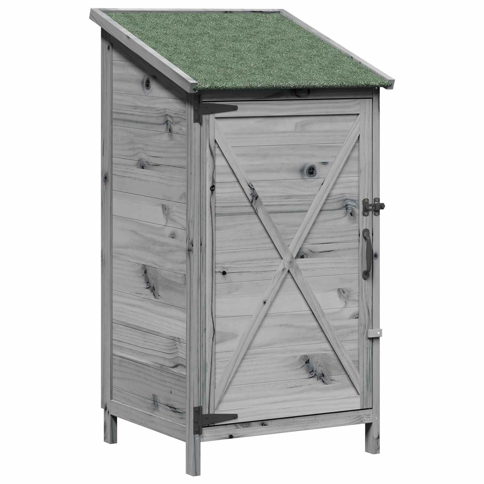 Tuinschuur met dak Grijs 59,5 x 56 x 113,5 cm Massief Vurenhout