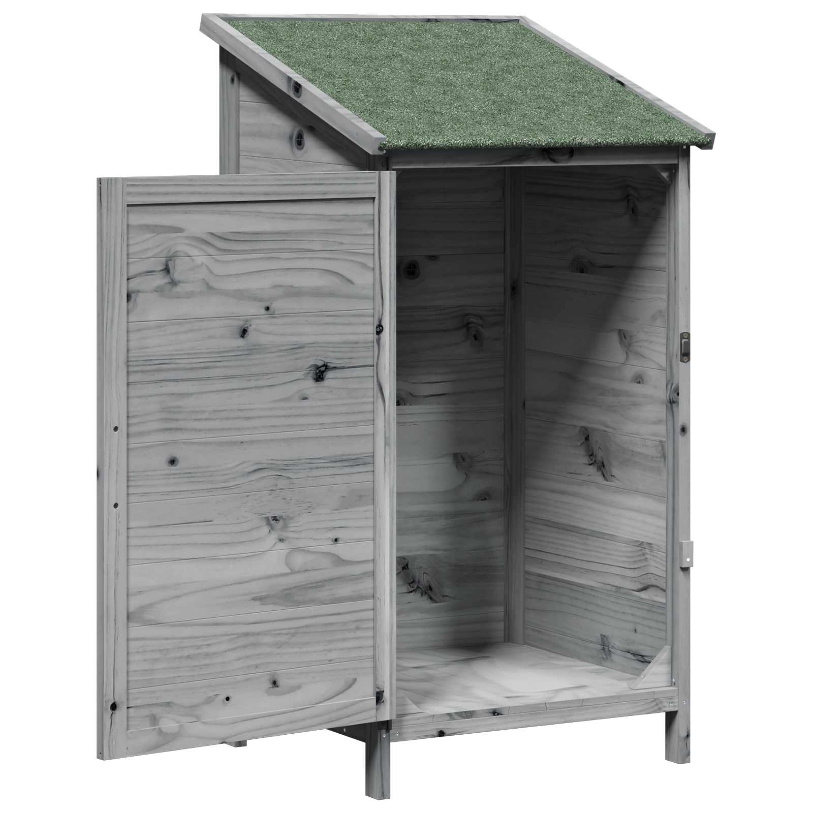 Tuinschuur met dak Grijs 59,5 x 56 x 113,5 cm Massief Vurenhout