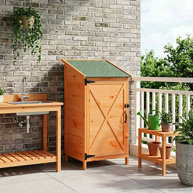 Tuinschuur met dak Bruin 59,5 x 56 x 113,5 cm Massief Vurenhout