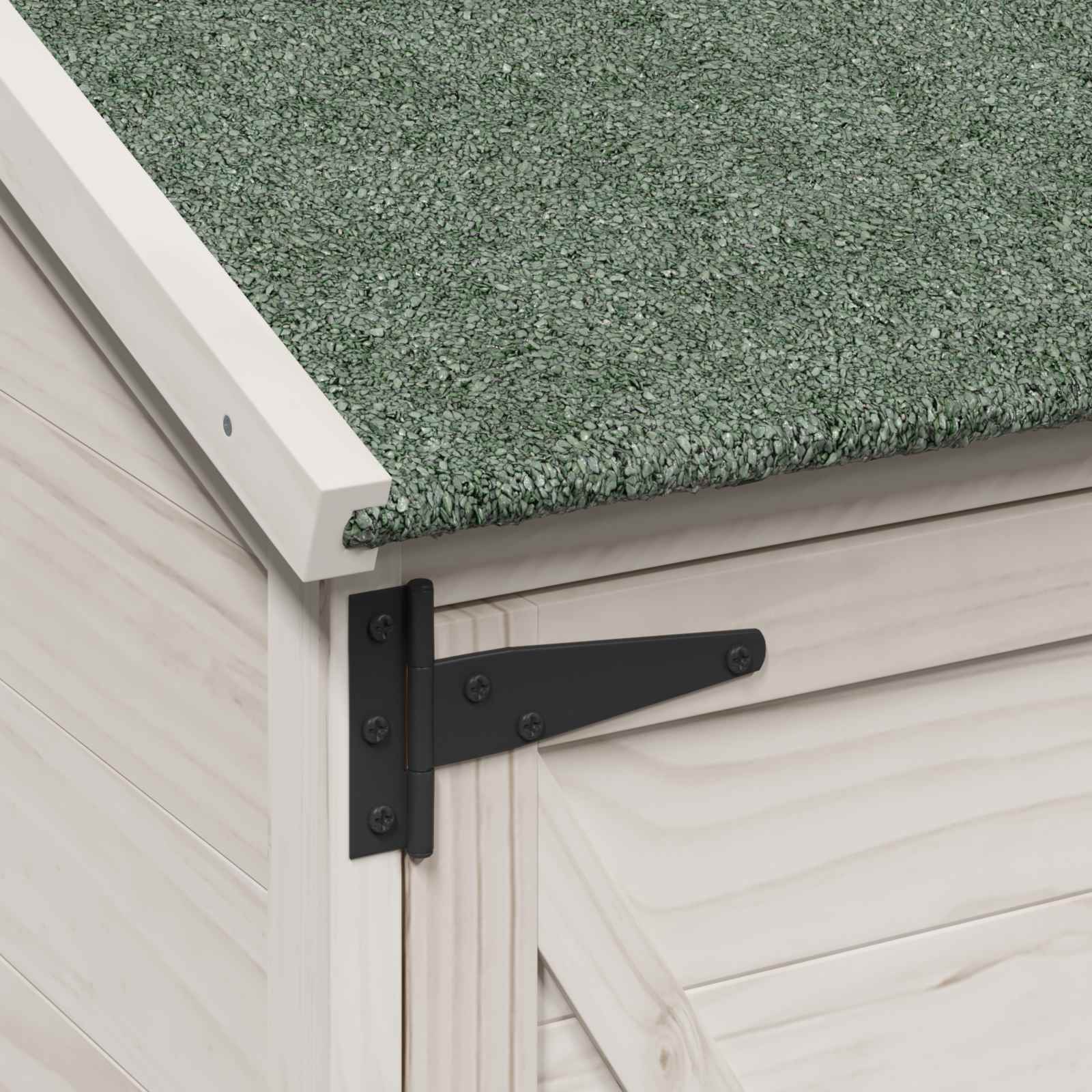 Tuinschuur met dak Wit 106 x 56 x 113,5 cm Massief Vurenhout