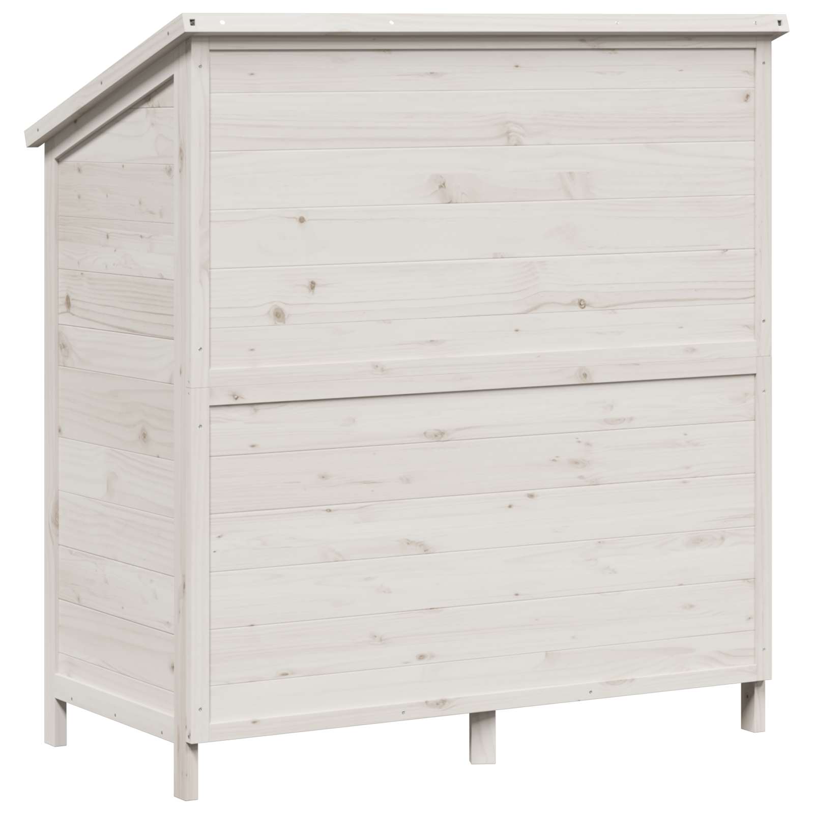 Tuinschuur met dak Wit 106 x 56 x 113,5 cm Massief Vurenhout