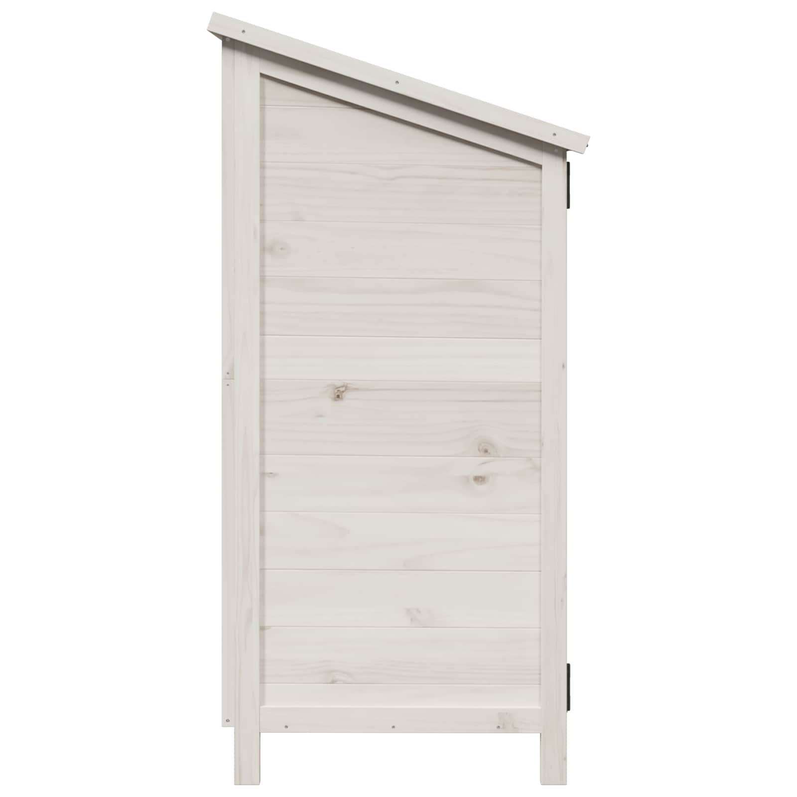 Tuinschuur met dak Wit 106 x 56 x 113,5 cm Massief Vurenhout