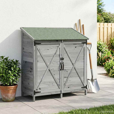 Tuinschuur met dak Grijs 106 x 56 x 113,5 cm Massief Vurenhout
