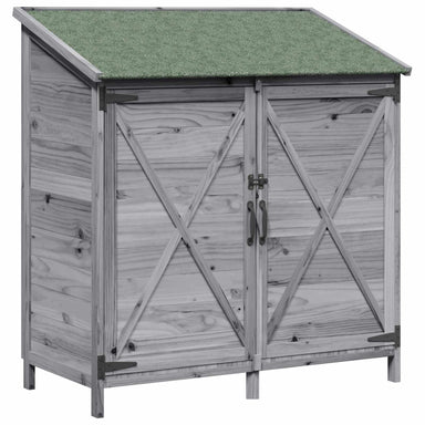 Tuinschuur met dak Grijs 106 x 56 x 113,5 cm Massief Vurenhout