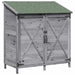 Tuinschuur met dak Grijs 106 x 56 x 113,5 cm Massief Vurenhout