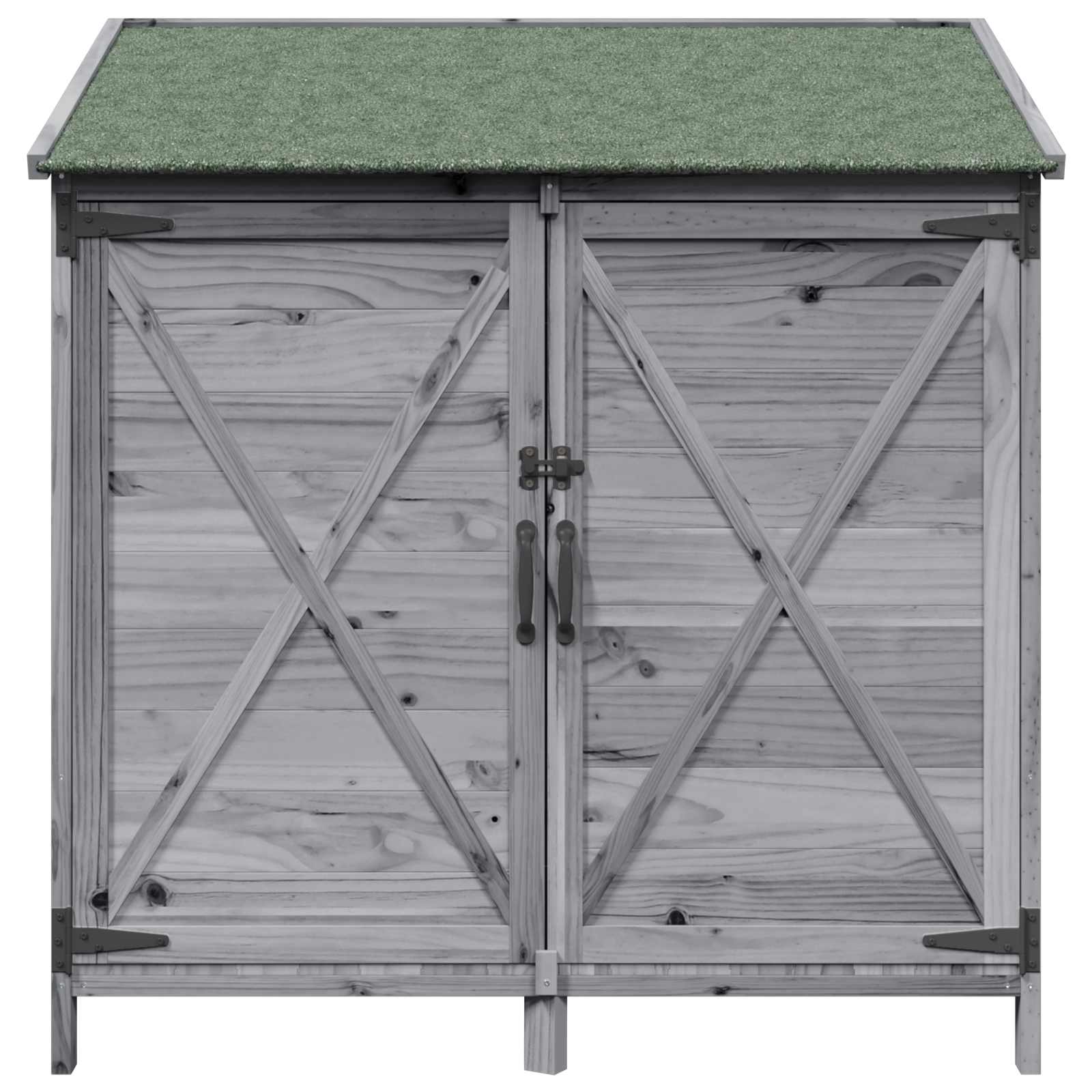 Tuinschuur met dak Grijs 106 x 56 x 113,5 cm Massief Vurenhout