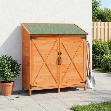 Tuinschuur met dak Bruin 106 x 56 x 113,5 cm Massief Vurenhout