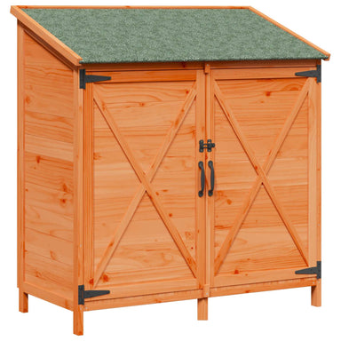 Tuinschuur met dak Bruin 106 x 56 x 113,5 cm Massief Vurenhout