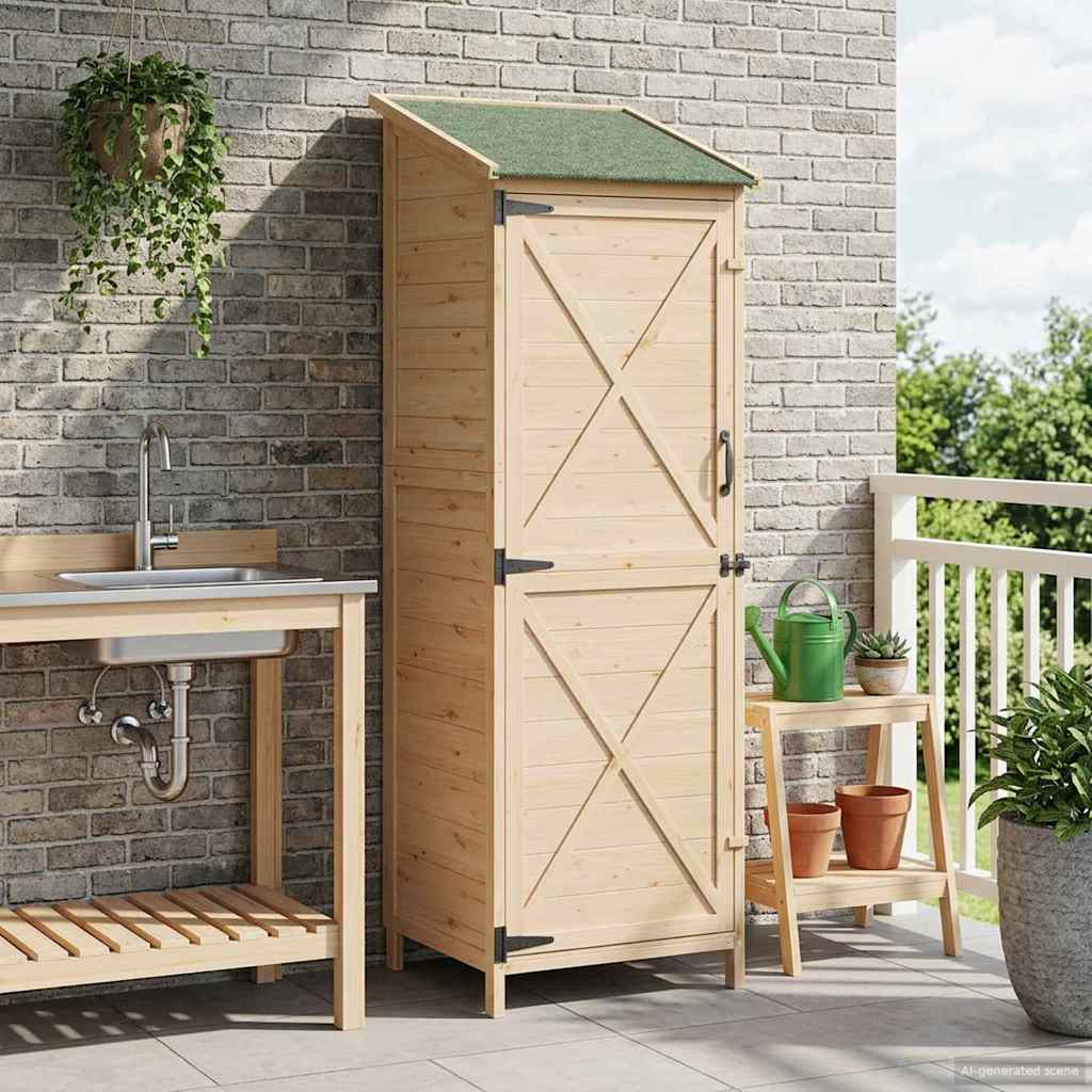 Tuinschuur Naturel 59,5 x 56 x 176,5 cm Massief Vurenhout