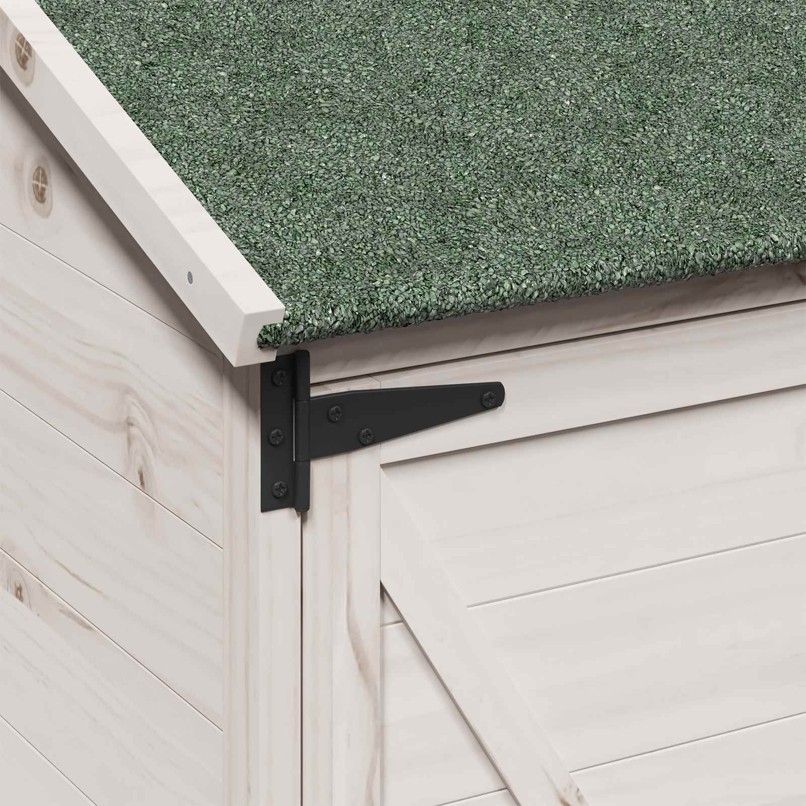 Tuinschuur met dak Wit 59,5 x 56 x 176,5 cm Massief Vurenhout
