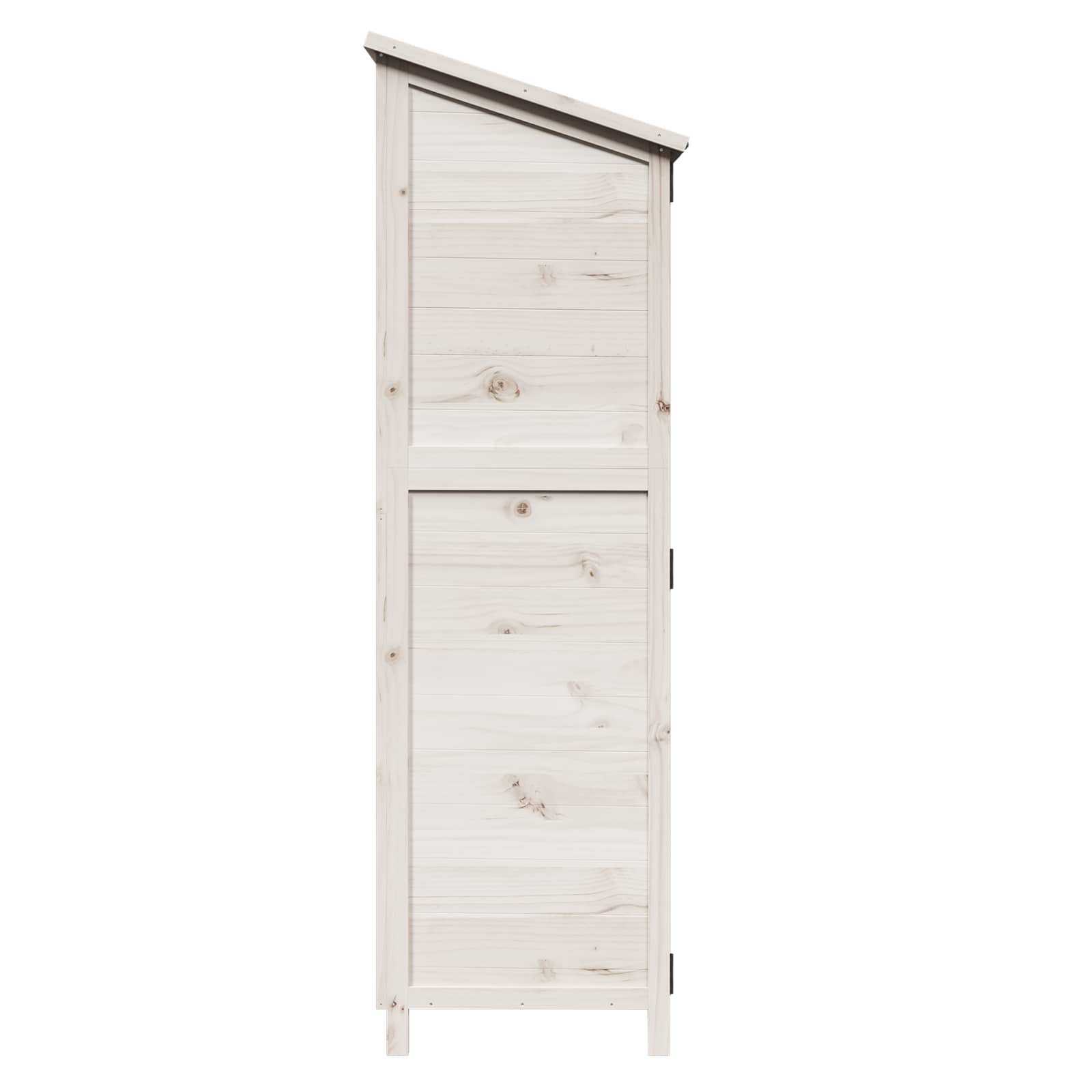 Tuinschuur met dak Wit 59,5 x 56 x 176,5 cm Massief Vurenhout