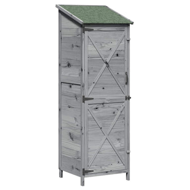 Tuinschuur met dak Grijs 59,5 x 56 x 176,5 cm Massief Vurenhout