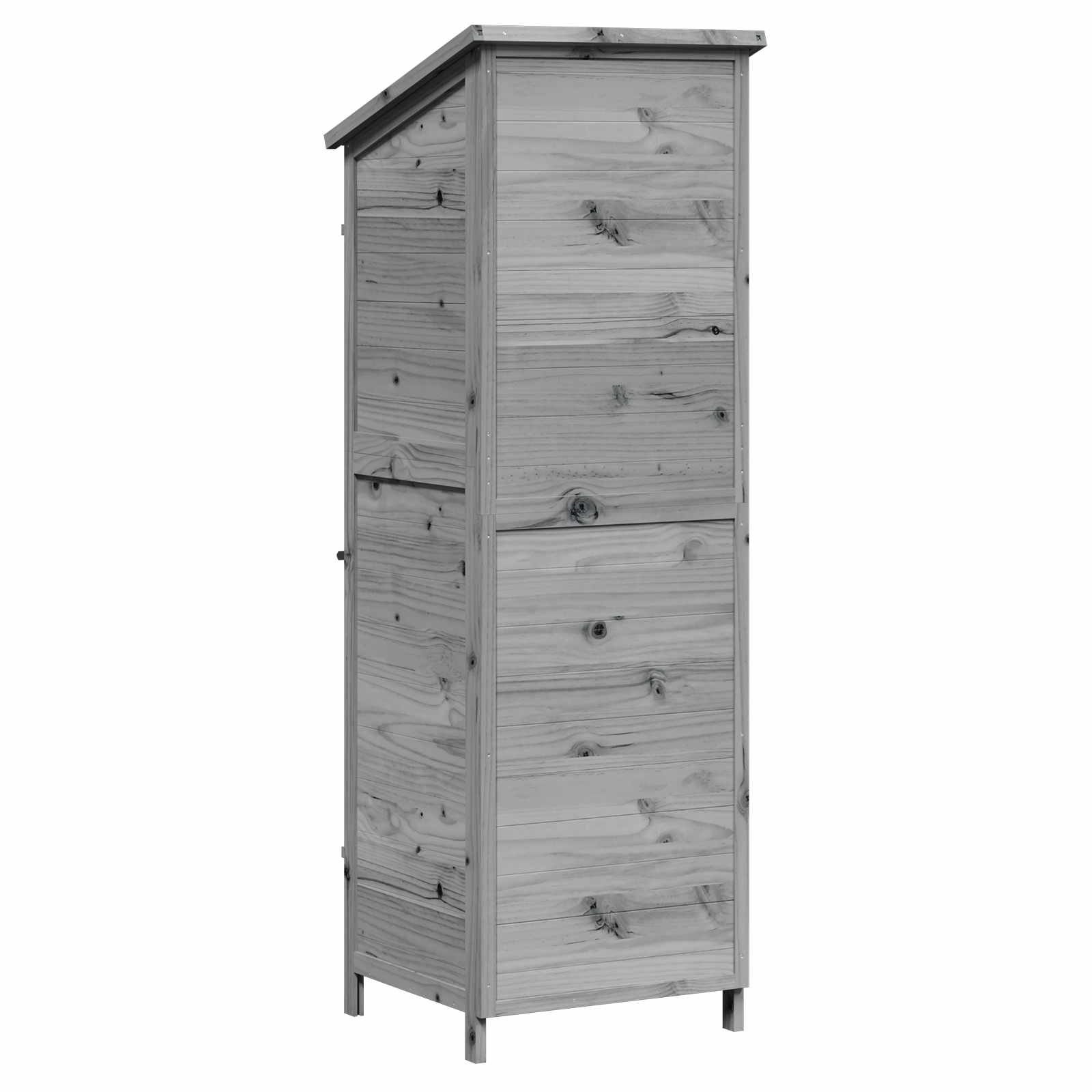 Tuinschuur met dak Grijs 59,5 x 56 x 176,5 cm Massief Vurenhout