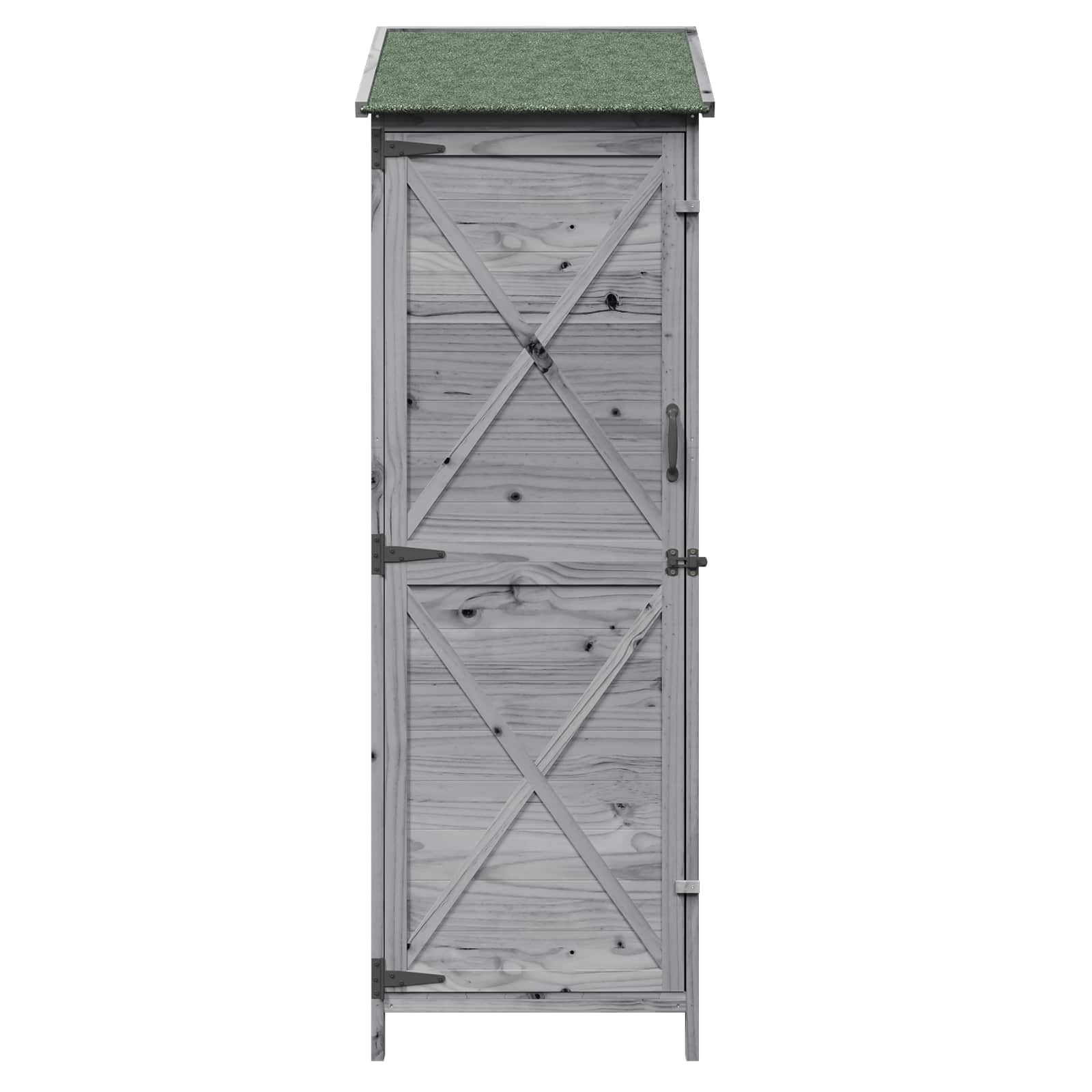 Tuinschuur met dak Grijs 59,5 x 56 x 176,5 cm Massief Vurenhout
