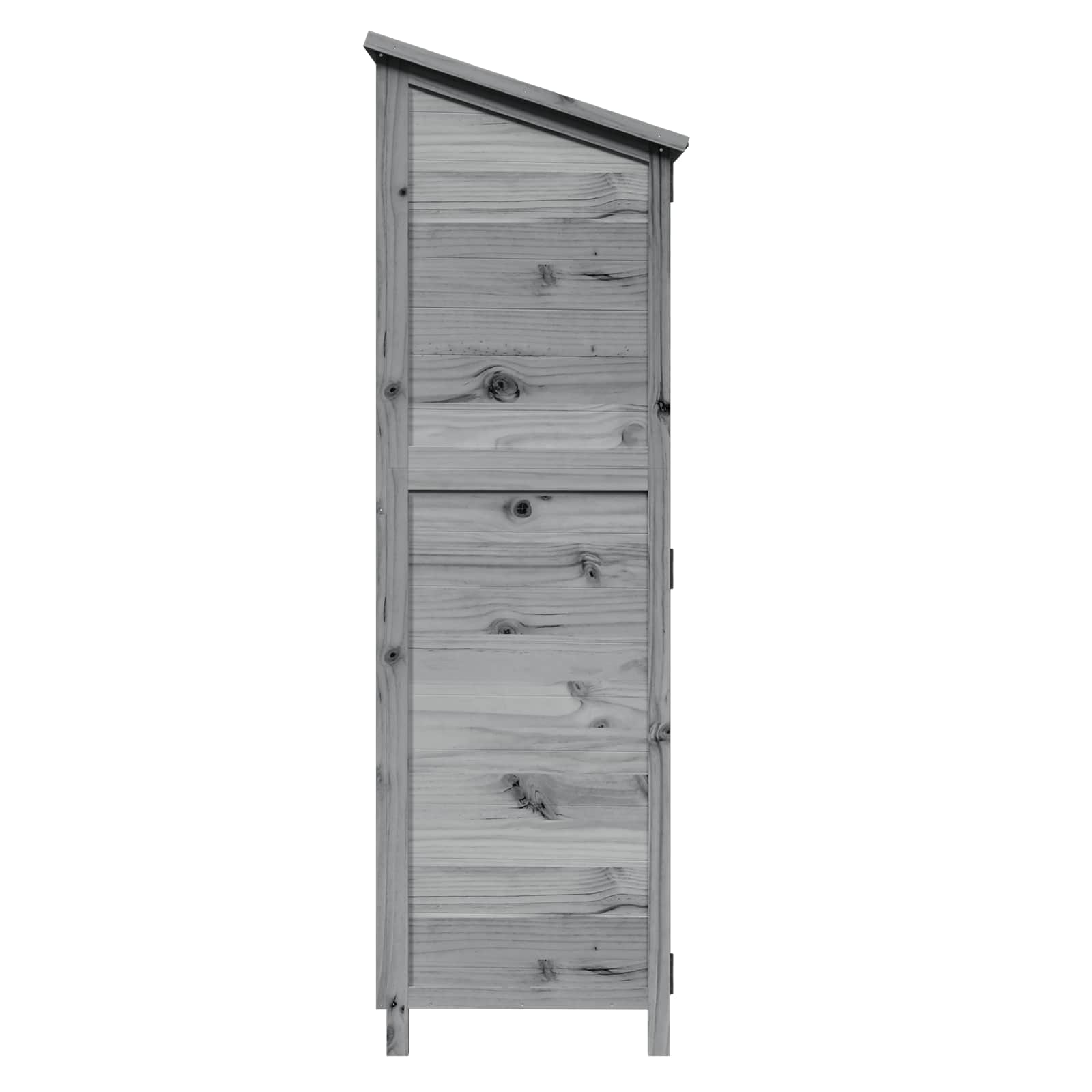 Tuinschuur met dak Grijs 59,5 x 56 x 176,5 cm Massief Vurenhout