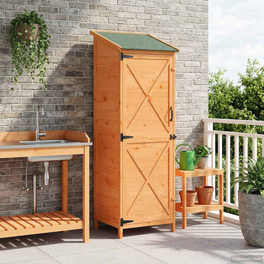 Tuinschuur met dak Bruin 59,5 x 56 x 176,5 cm Massief Vurenhout