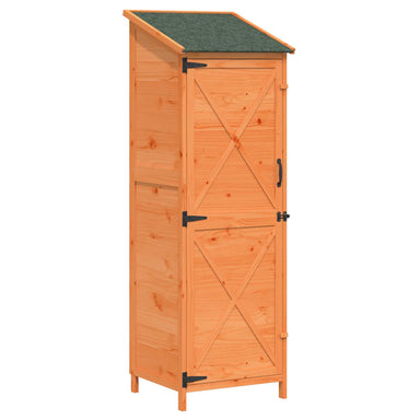 Tuinschuur met dak Bruin 59,5 x 56 x 176,5 cm Massief Vurenhout