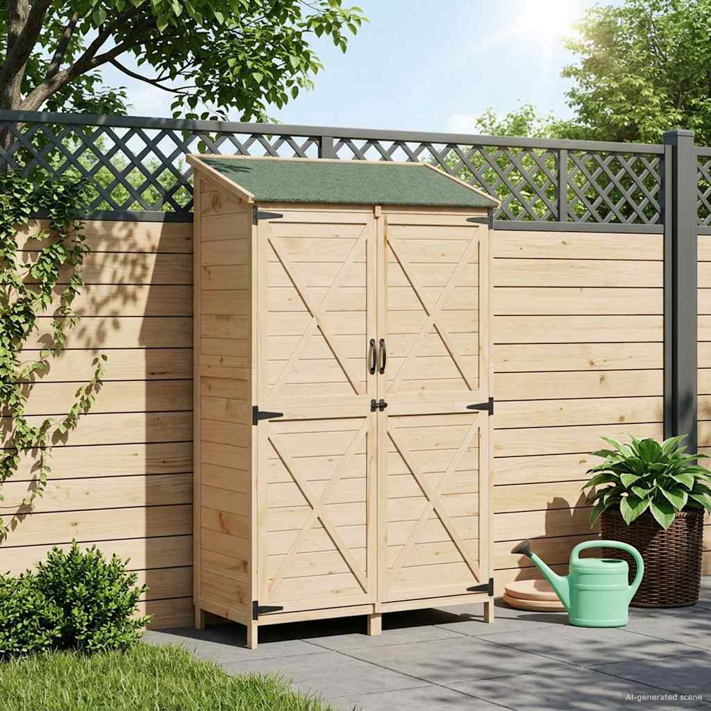 Tuinschuur Naturel 106 x 56 x 176,5 cm Massief Vurenhout