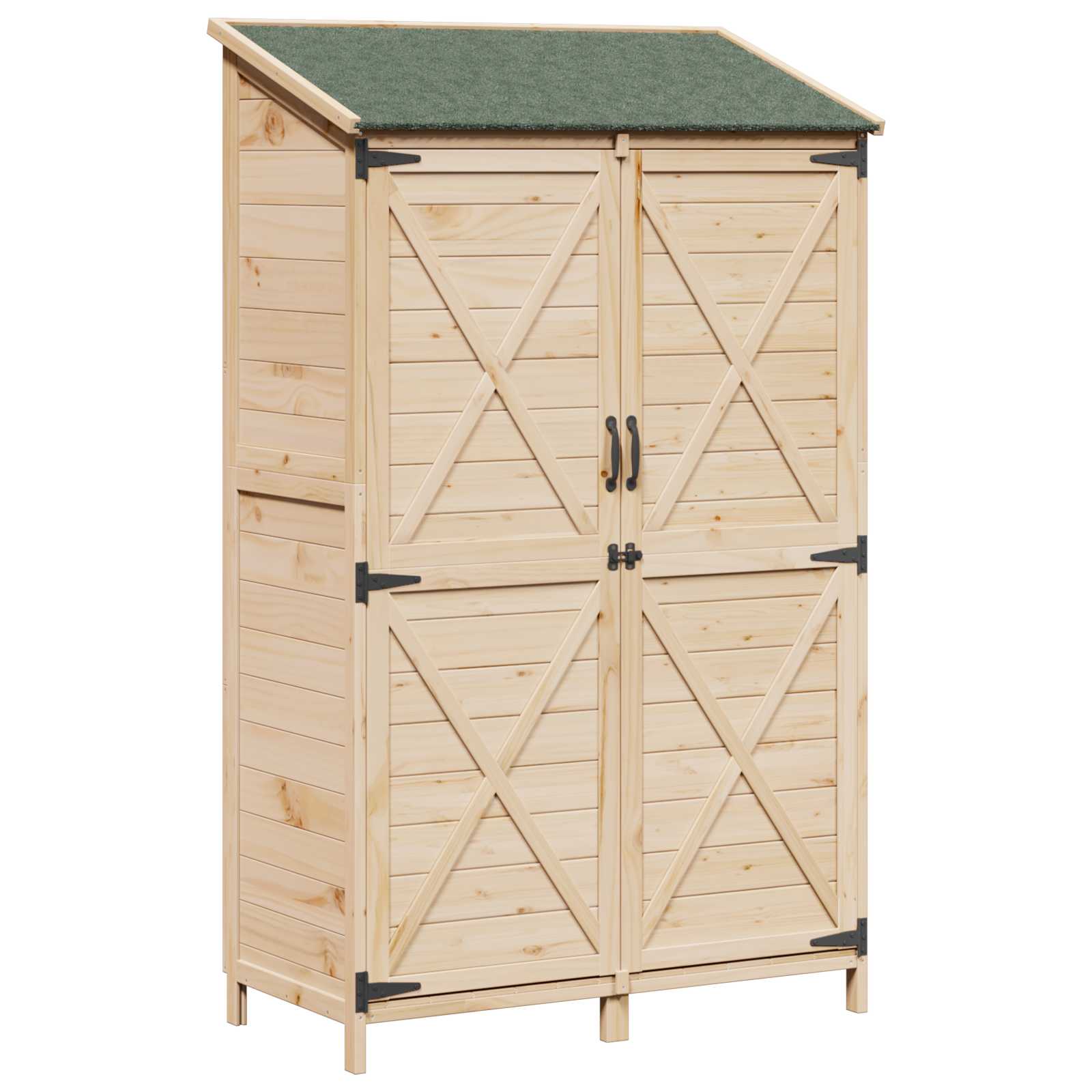 Tuinschuur Naturel 106 x 56 x 176,5 cm Massief Vurenhout