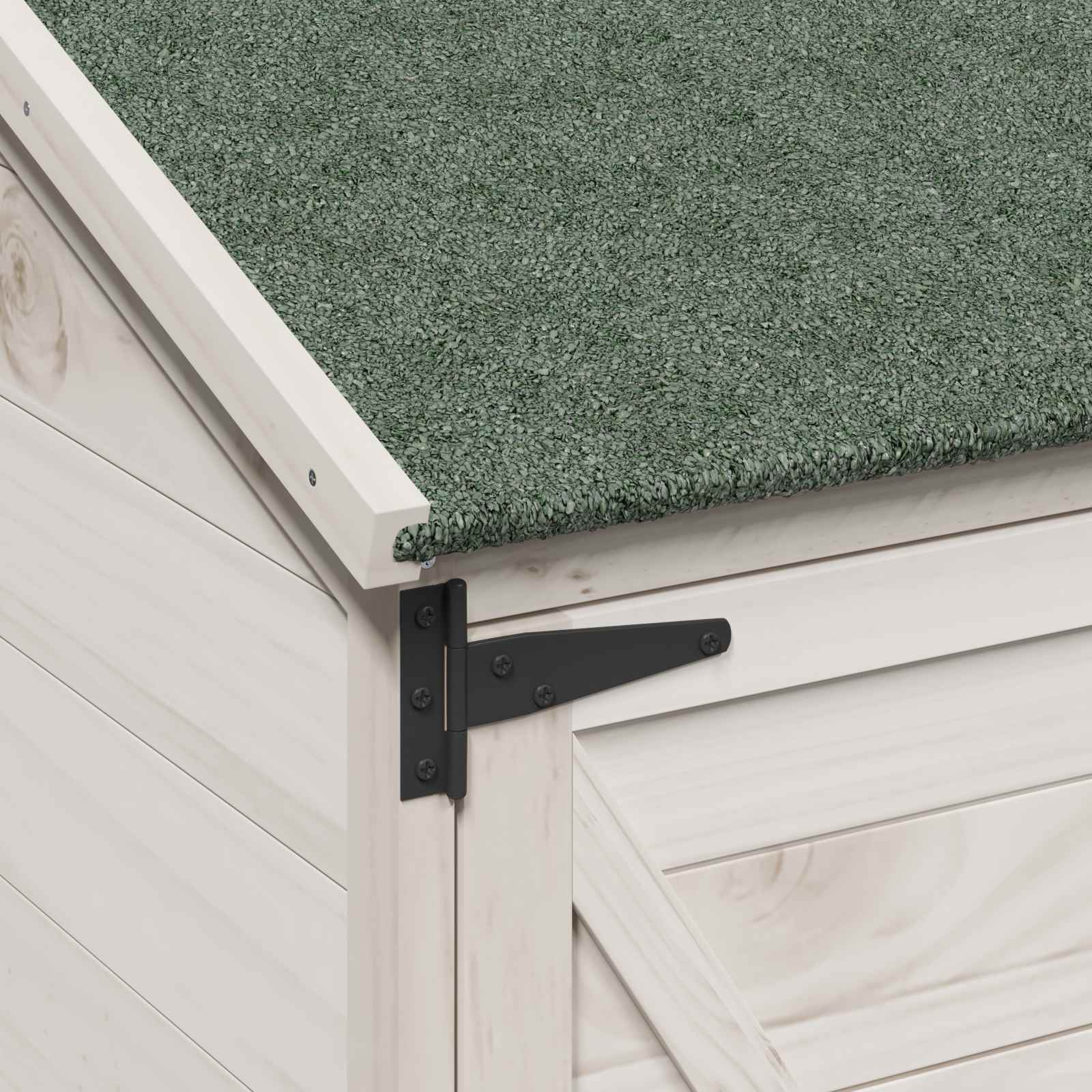 Tuinschuur met dak Wit 106 x 56 x 176,5 cm Massief Vurenhout
