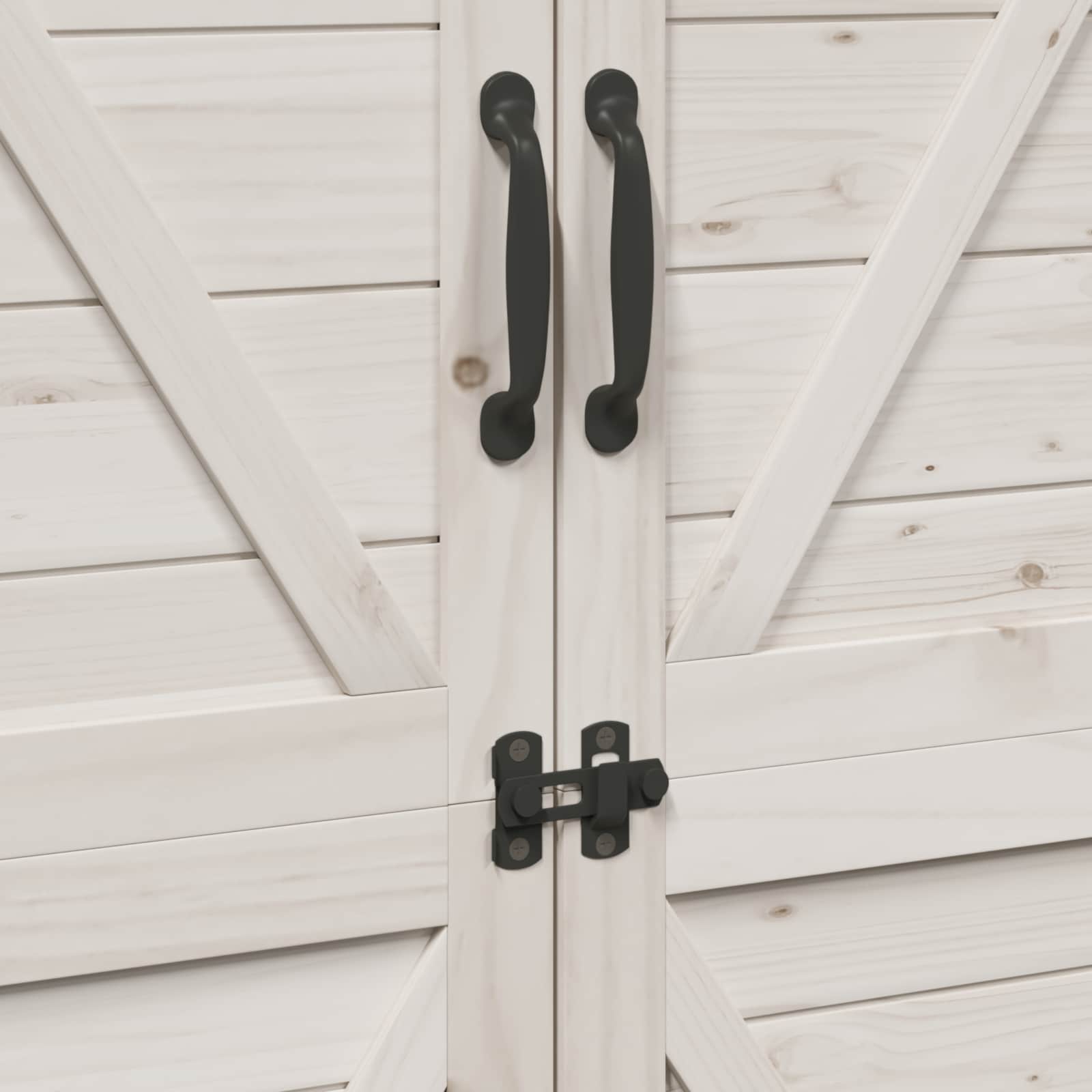 Tuinschuur met dak Wit 106 x 56 x 176,5 cm Massief Vurenhout