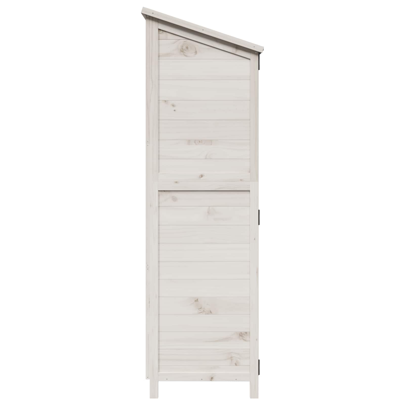 Tuinschuur met dak Wit 106 x 56 x 176,5 cm Massief Vurenhout