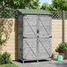 Tuinschuur met dak Grijs 106 x 56 x 176,5 cm Massief Vurenhout
