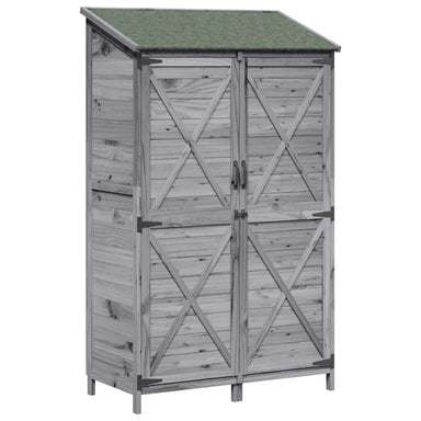 Tuinschuur met dak Grijs 106 x 56 x 176,5 cm Massief Vurenhout