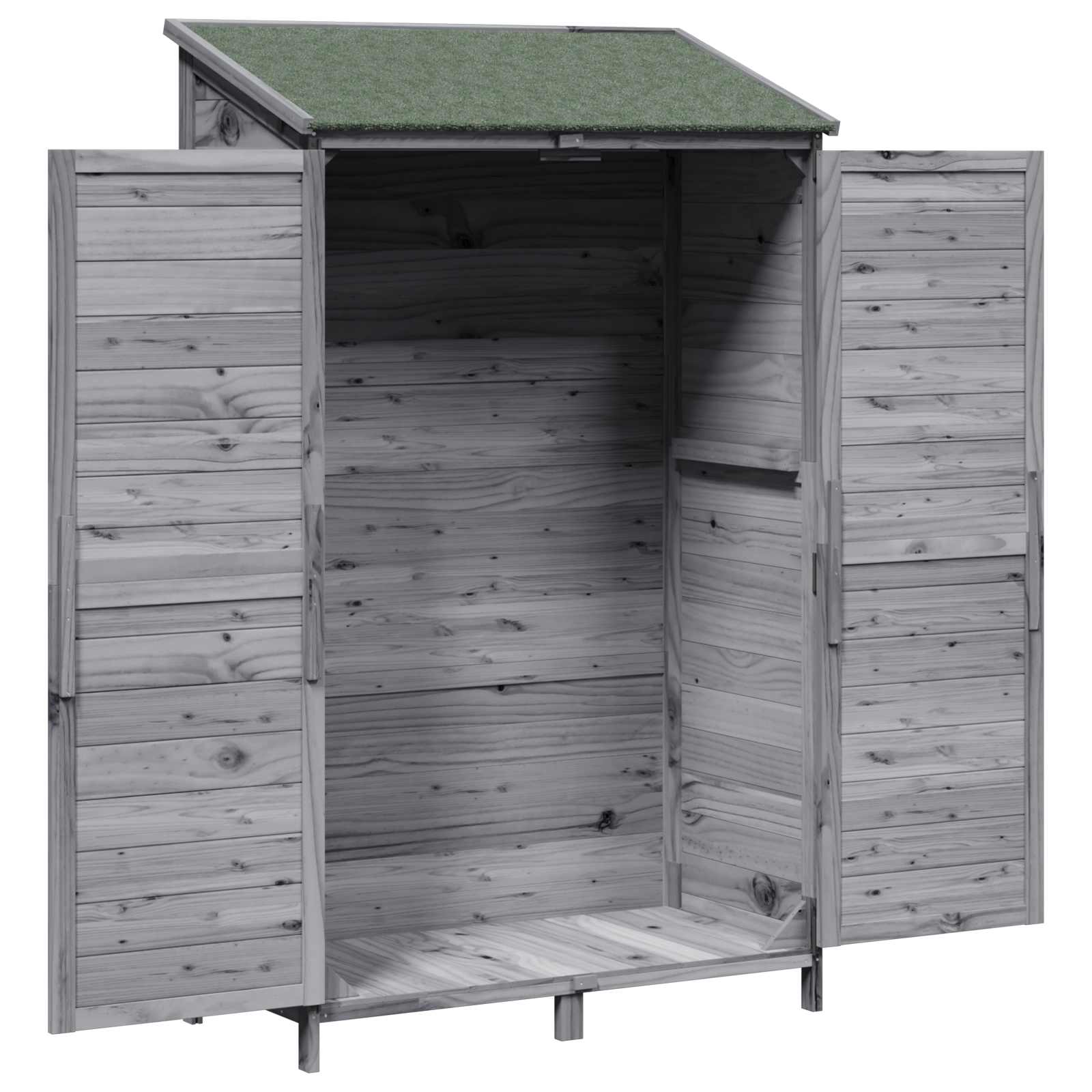 Tuinschuur met dak Grijs 106 x 56 x 176,5 cm Massief Vurenhout