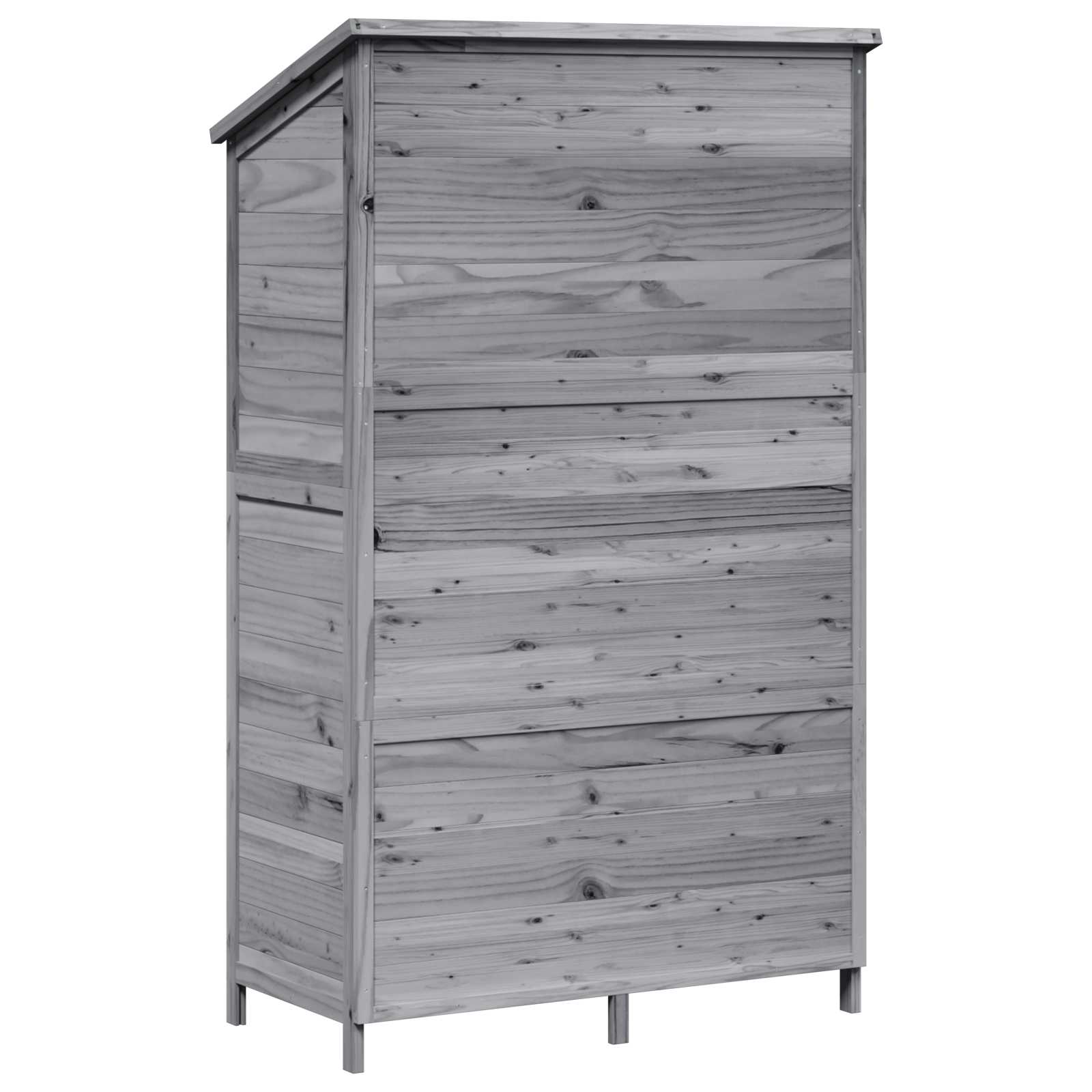 Tuinschuur met dak Grijs 106 x 56 x 176,5 cm Massief Vurenhout