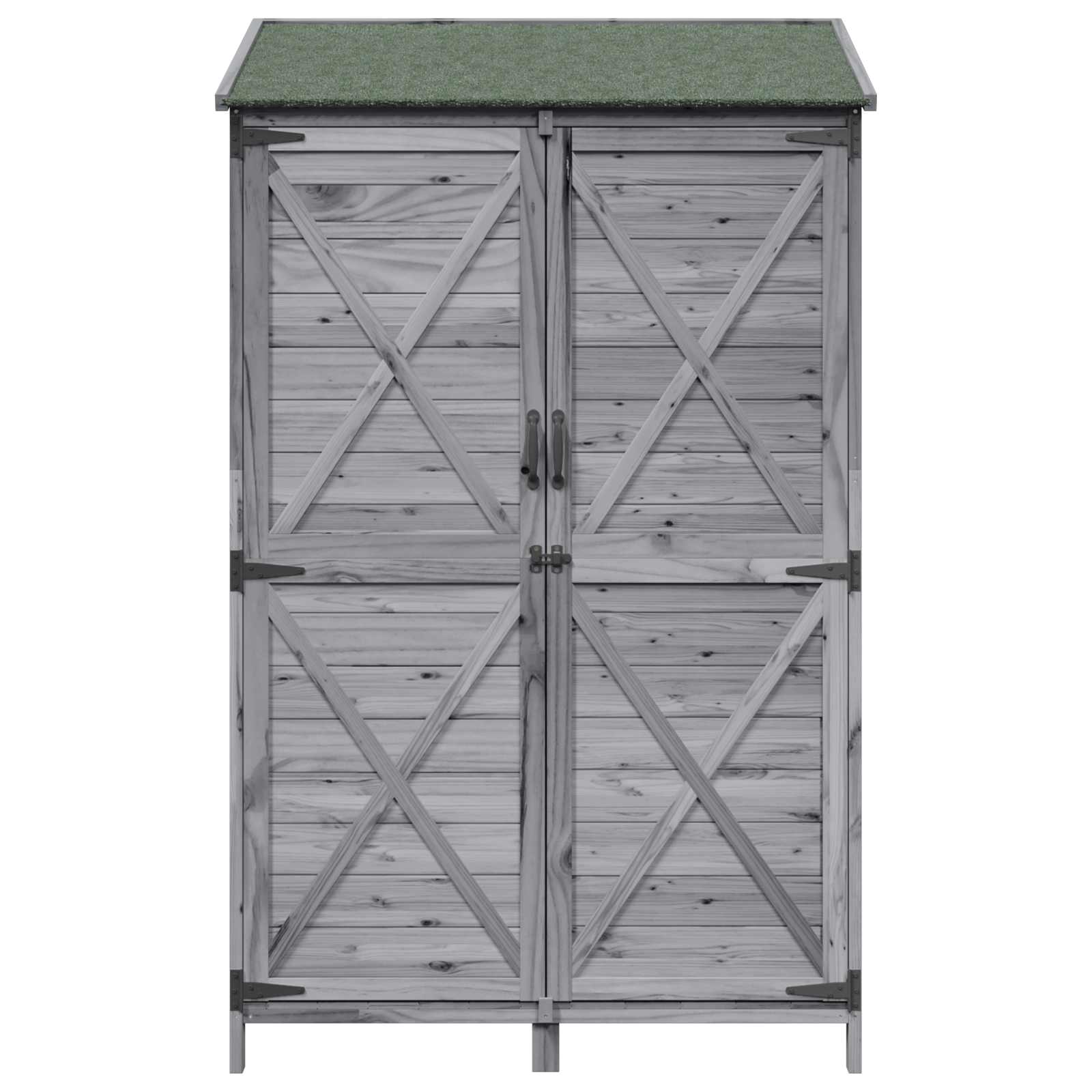 Tuinschuur met dak Grijs 106 x 56 x 176,5 cm Massief Vurenhout