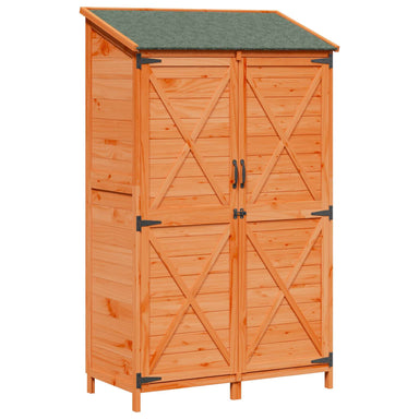 Tuinschuur met dak Bruin 106 x 56 x 176,5 cm Massief Vurenhout