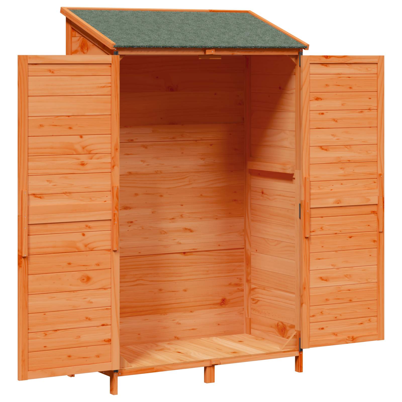 Tuinschuur met dak Bruin 106 x 56 x 176,5 cm Massief Vurenhout