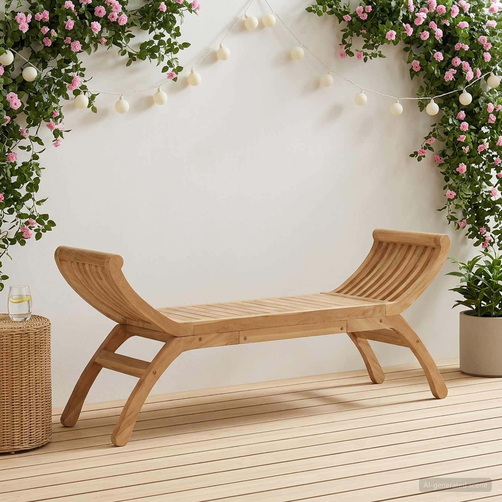 Tuinbank 2 -Seater 126 cm Massief Teakhout Naturel