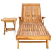 Zonligstoel met Tafel Massief Teakhout Bruin