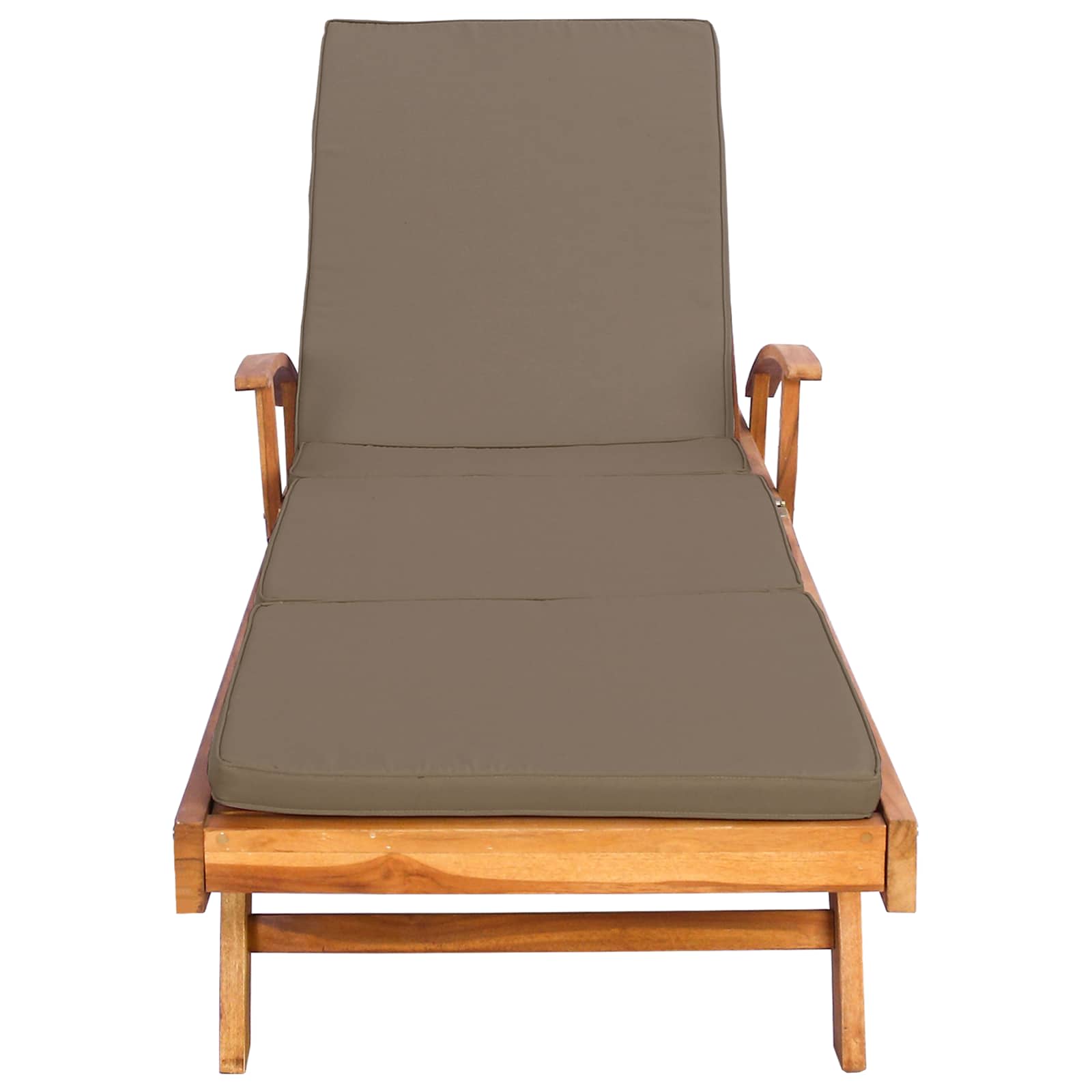 Ligstoel met Kussen 100% Polyester Massief Teak