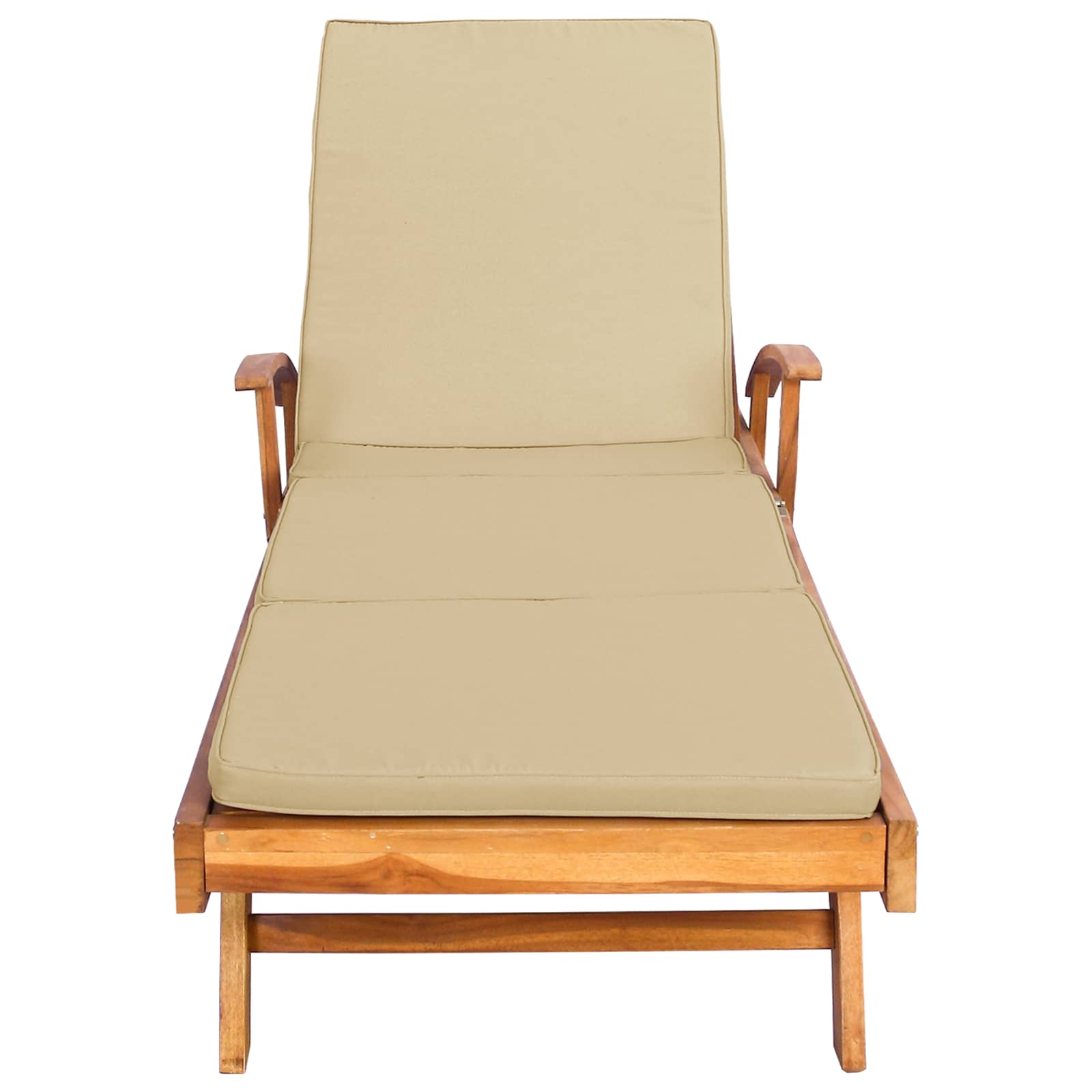 Ligstoel met Kussen 100% Polyester Massief Teak