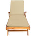 Ligstoel met Kussen 100% Polyester Massief Teak