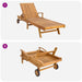 Ligstoel met Kussen 100% Polyester Massief Teak