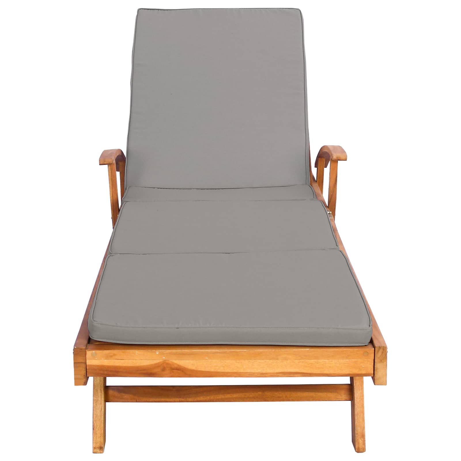 Ligstoel met Kussen 100% Polyester Massief Teak