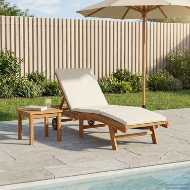 Ligstoel Polyester Bruin en crèmekleurig