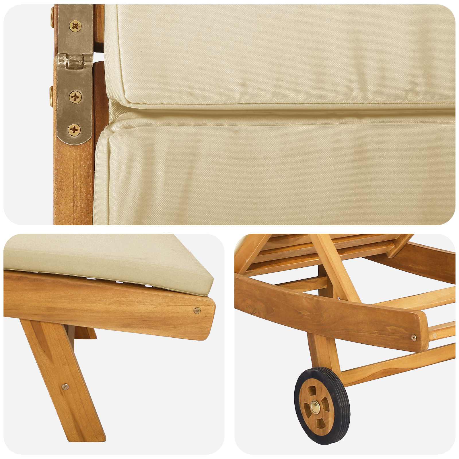 Ligstoel Polyester Bruin en beige