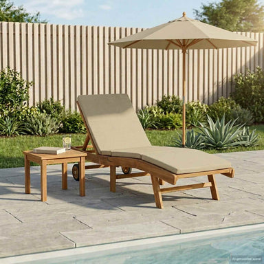Ligstoel Polyester Bruin en beige