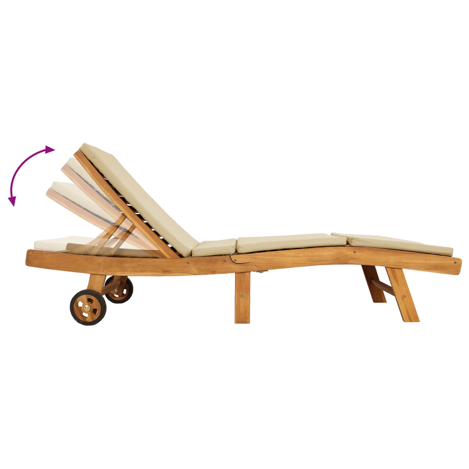 Ligstoel Polyester Bruin en beige