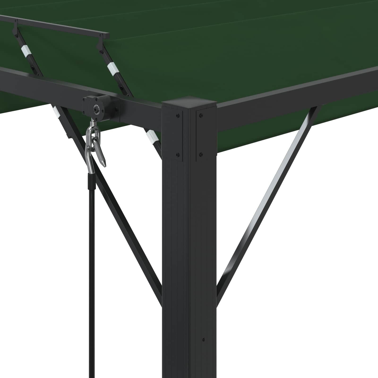 Gazebo met luifeldak 3 x 3 x 2,14 m Groen Stof en Aluminium